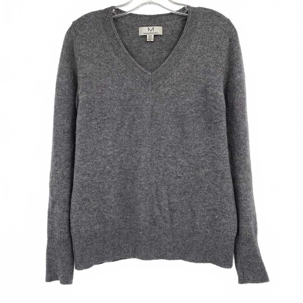 Magaschoni Gray Cashmere V-Neck Sweater | Women’s M Regular